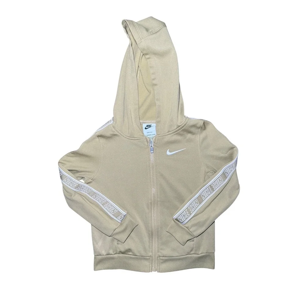 Nike Tracksuit Set Boys 4T Khaki Dri-FIT Zip Hoodie and Joggers - Picture 3 of 7